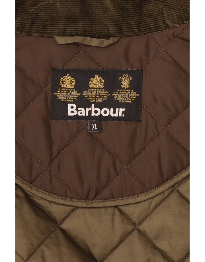 Męska pikowana kurtka BARBOUR UK 42 XL, brązowa, poliester