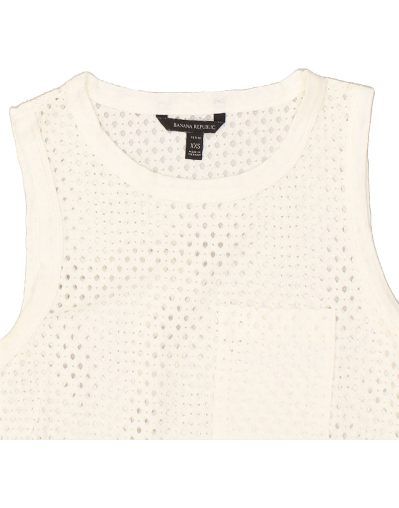 BANANA REPUBLIC Womens Petite See Through Vest Top UK 2 2XS Off White | Vintage Banana Republic | Thrift | Second-Hand Banana Republic | Used Clothing | Messina Hembry 