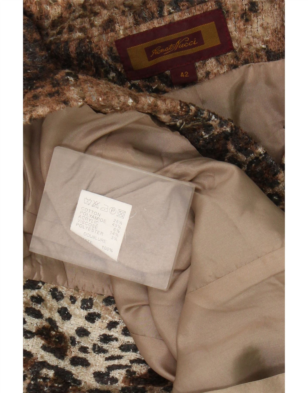 Damska marynarka zapinana na 2 guziki Renato Nucci IT 42 Średni brązowy nadruk zwierzęcy