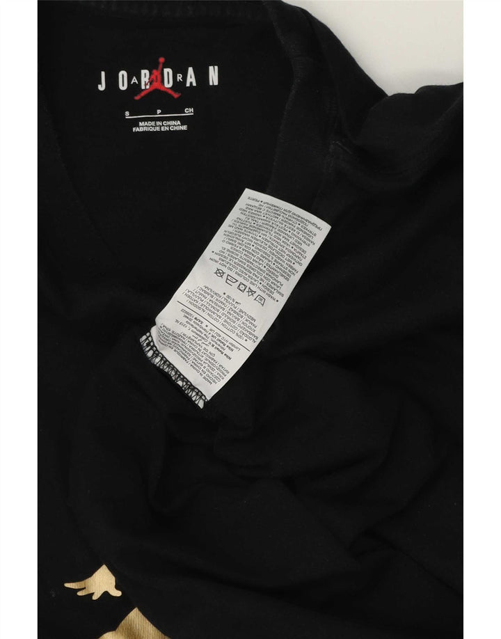 Męski T-shirt z grafiką Jordan, mały, czarny, bawełniany