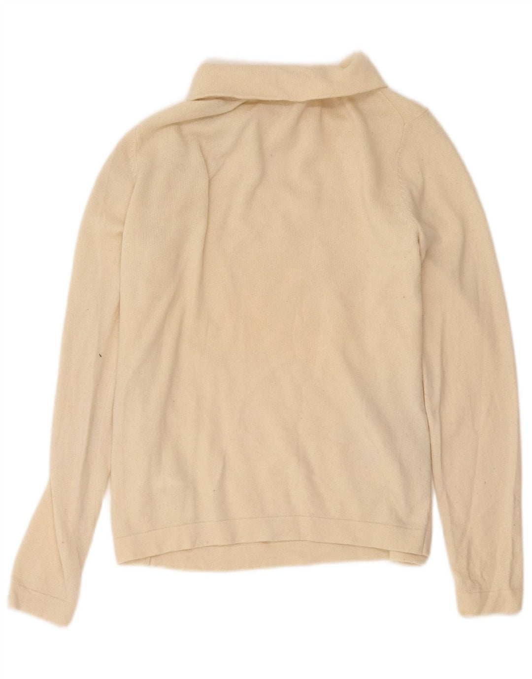 Sweter damski Hobbs z golfem UK 14, duży, beżowy, wełniany