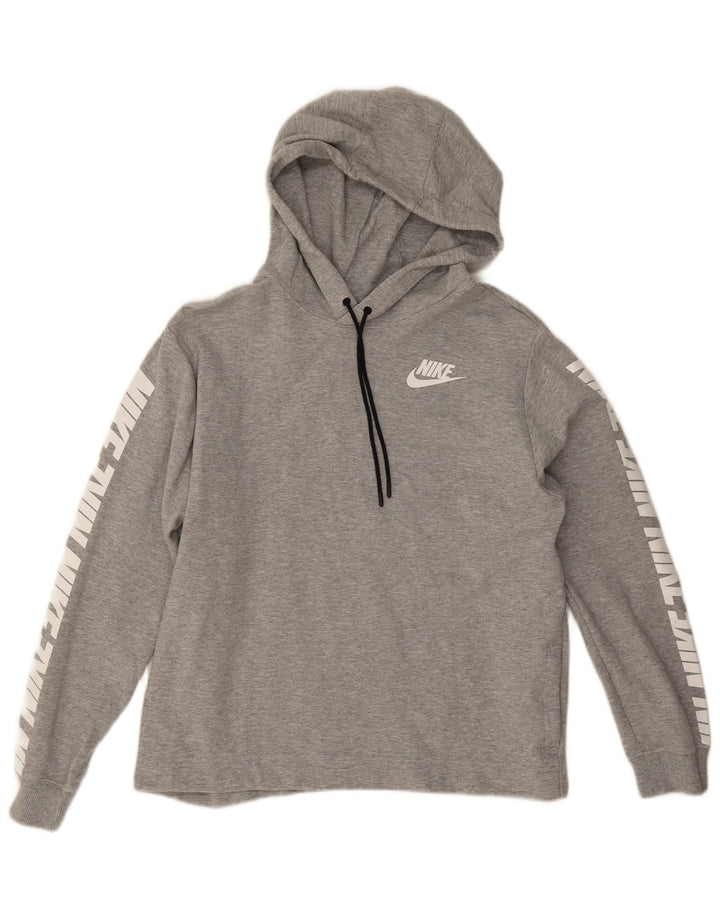 Damski sweter z kapturem Nike Graphic Oversize UK 14, średnioszary, bawełniany