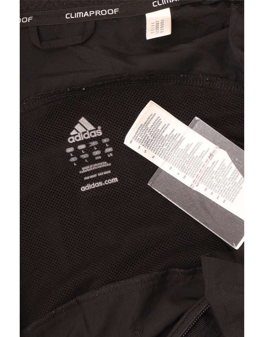 Męska kurtka przeciwdeszczowa Adidas Graphic UK 40, duża, czarna, poliestrowa