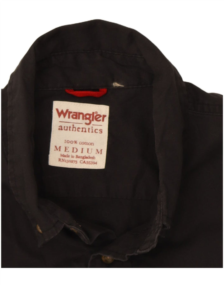 Męska koszula z krótkim rękawem Wrangler, średnia czarna, bawełniana