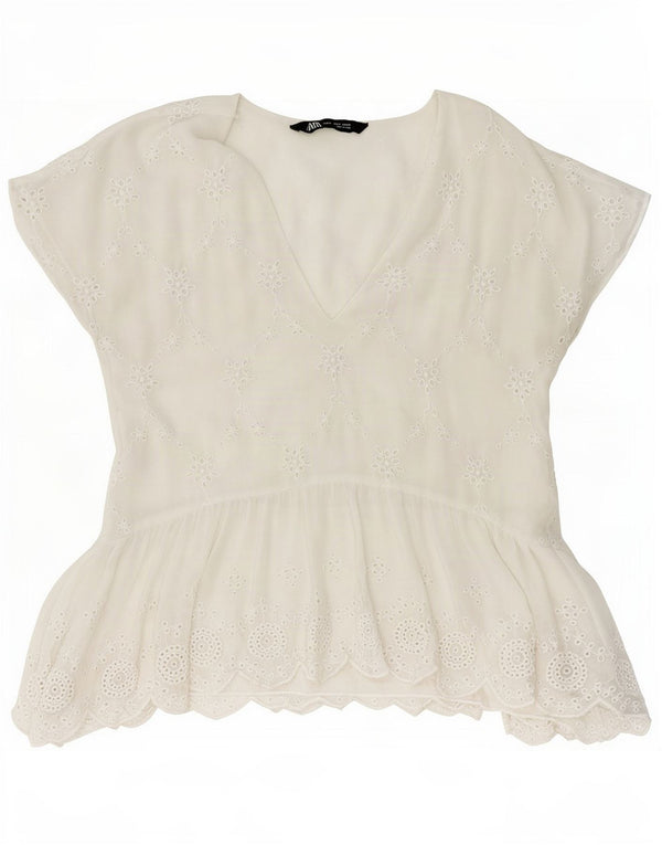 Bluzka damska Zara Top UK 10 Small White Floral