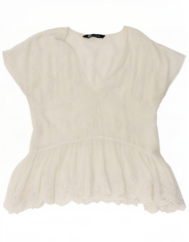 Bluzka damska Zara Top UK 10 Small White Floral