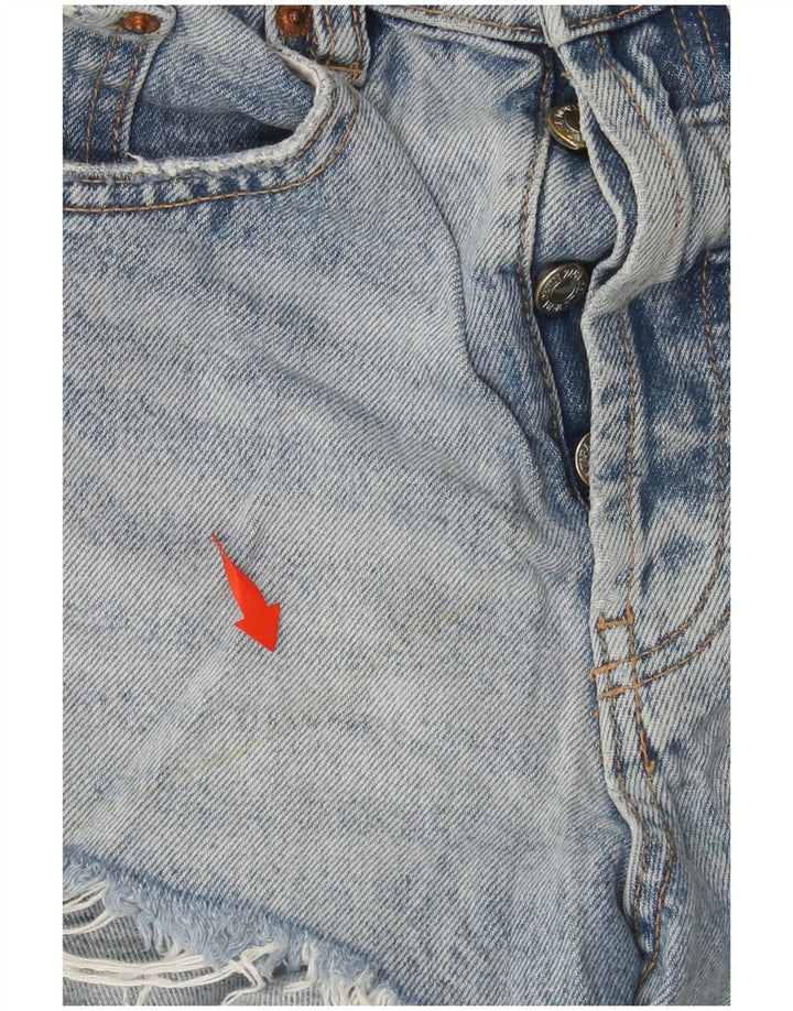 Damskie spodenki jeansowe ZARA w trudnej sytuacji US 0 XS W22 niebieskie