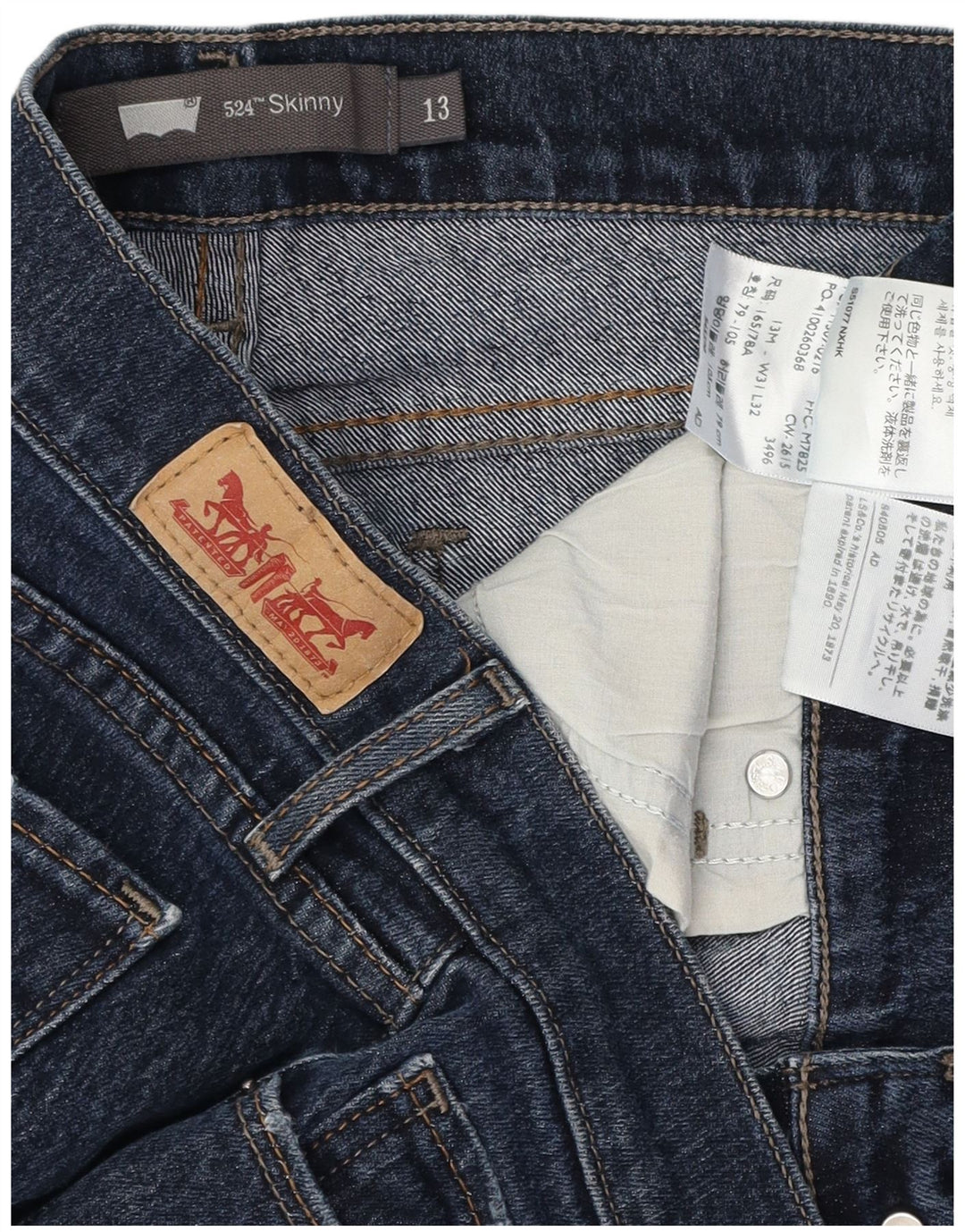 Dżinsy damskie LEVI'S 524 Skinny US 13 Large W31 L32 Granatowa bawełna