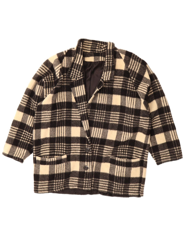 Vintage damska marynarka zapinana na 2 guziki UK 20 2XL w czarną kratkę