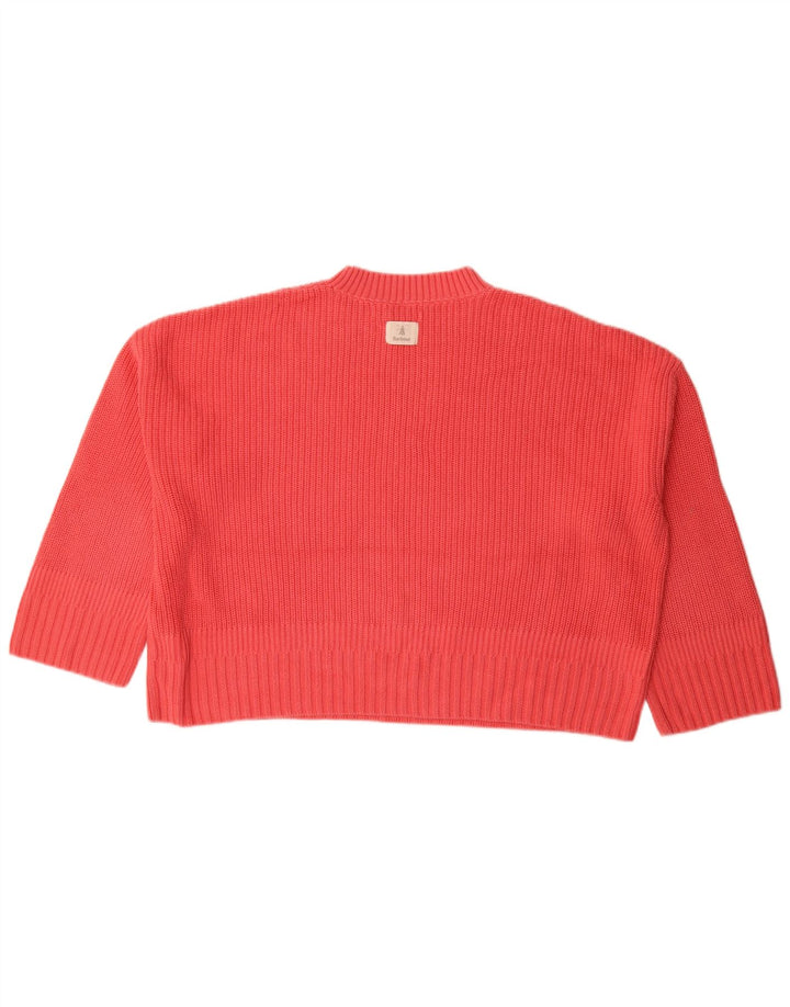 Damski sweter oversize BARBOUR z okrągłym dekoltem UK 12, średni róż