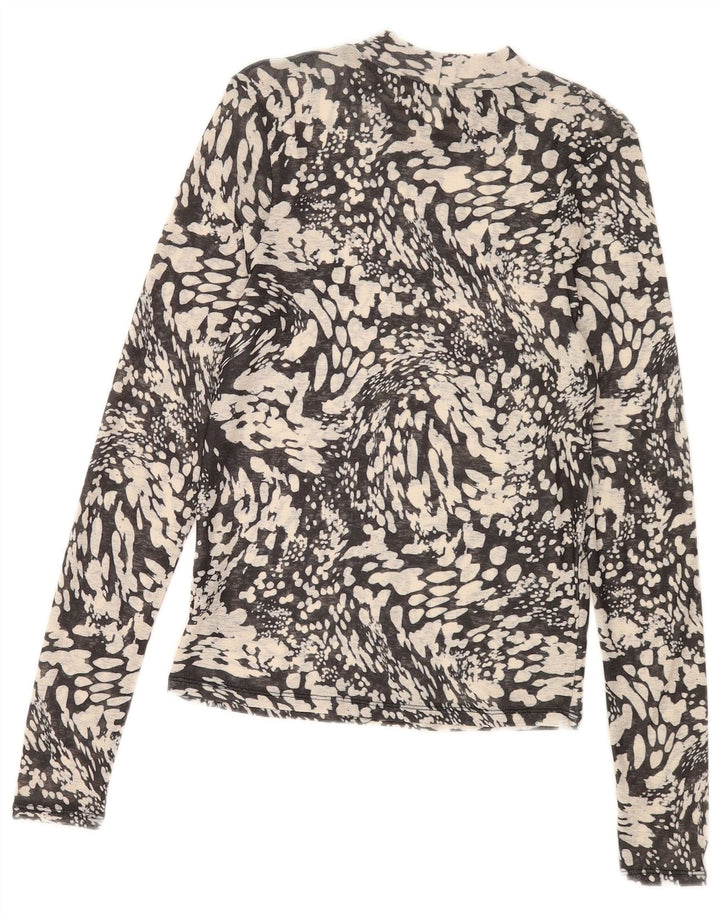Topshop damski top z długim rękawem UK 14, duży, szary, cętkowany poliester