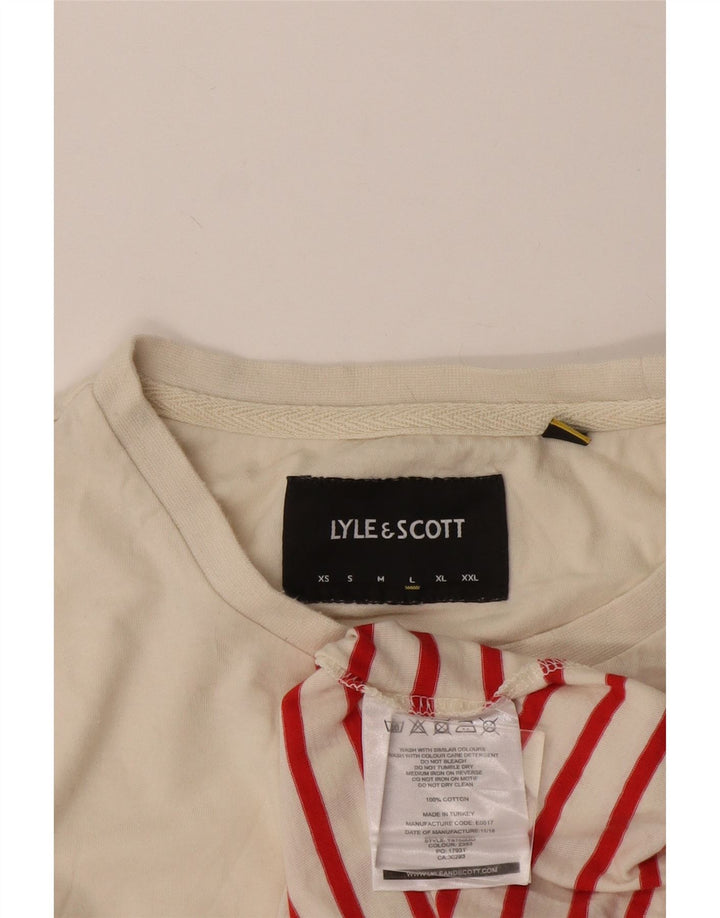 T-shirt męski Lyle & Scott, duży, bawełniany w białe paski