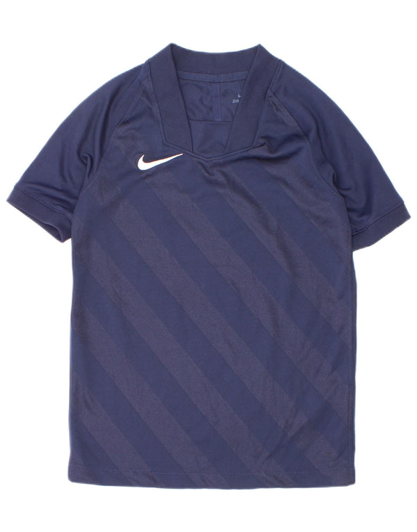 T-shirt chłopięcy Nike Dri Fit, 6-7 lat XS, granatowy poliester w paski