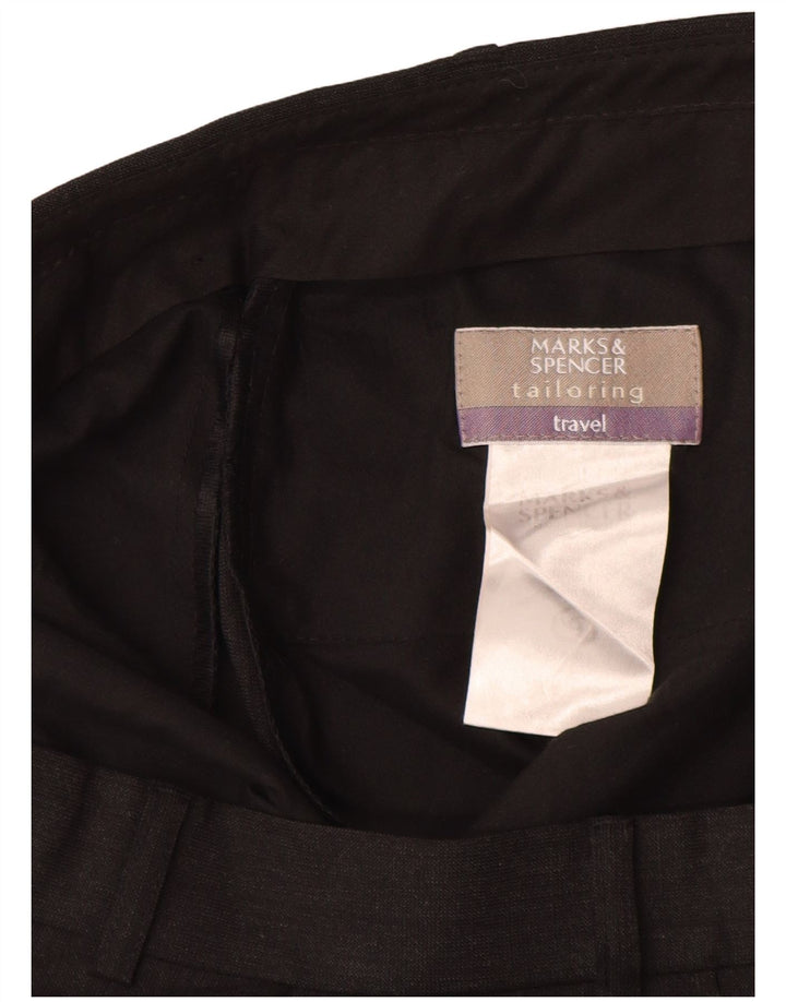 Marks & Spencer Męskie spodnie garniturowe W36 L32 Czarny poliester