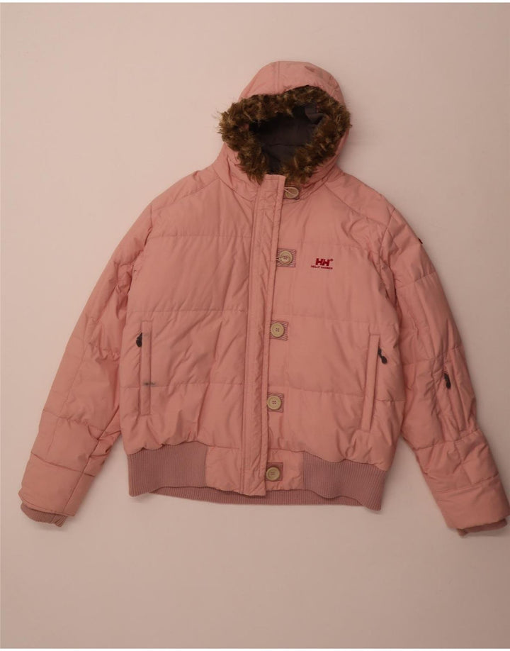 Damska wyściełana kurtka z kapturem Helly Hansen UK 44 2XL Różowy nylon