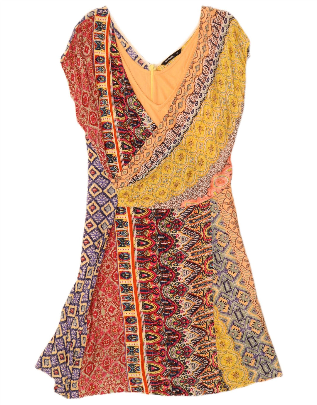 Damska sukienka o linii A Desigual EU 44 XL, wielokolorowa, geometryczna
