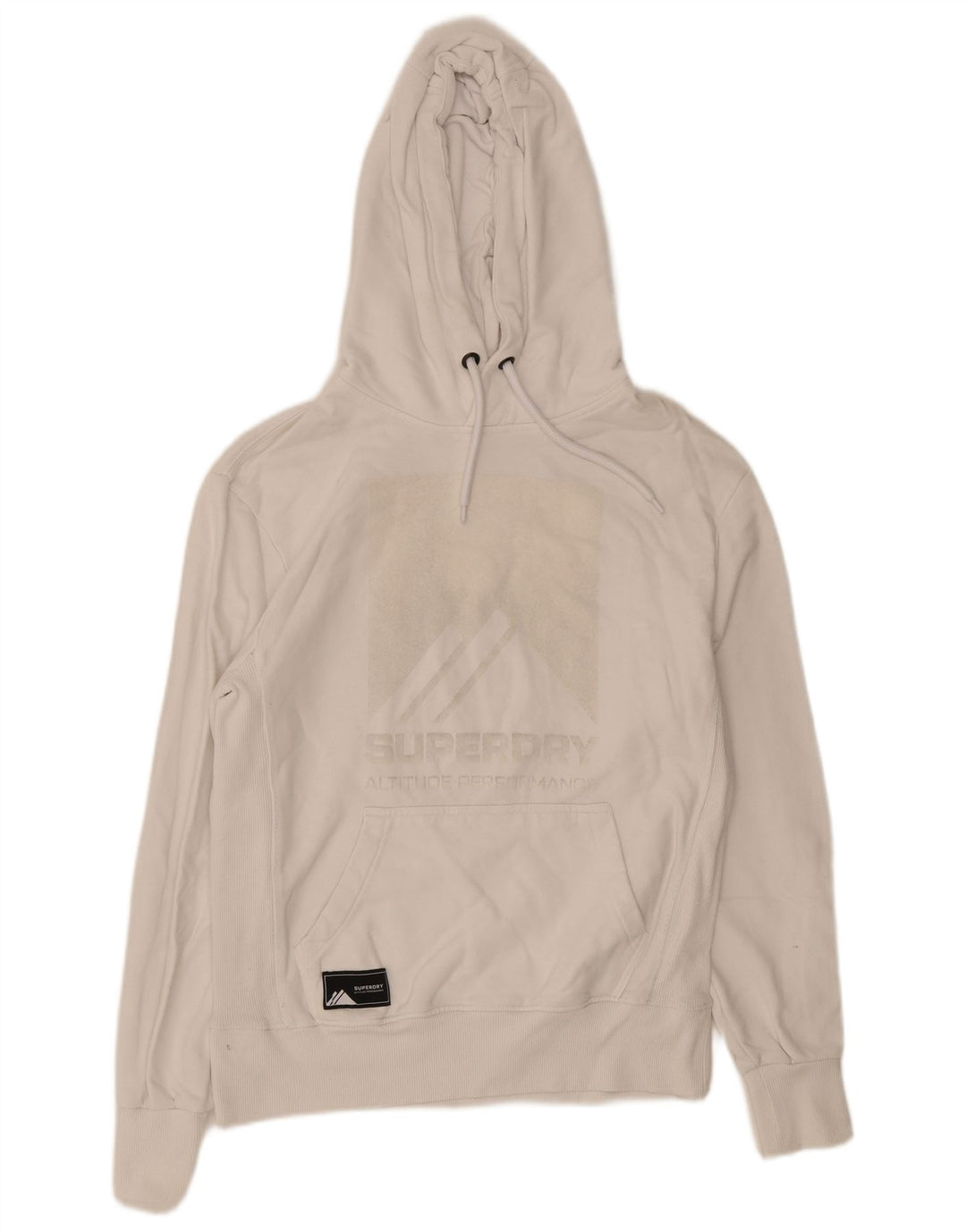 Męski sweter z kapturem Superdry z grafiką, mały, biały, bawełniany