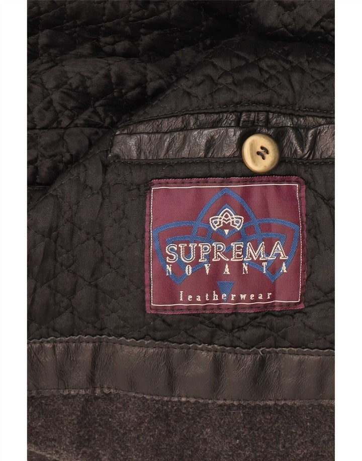 Męska kurtka skórzana Suprema IT 58 4XL czarna