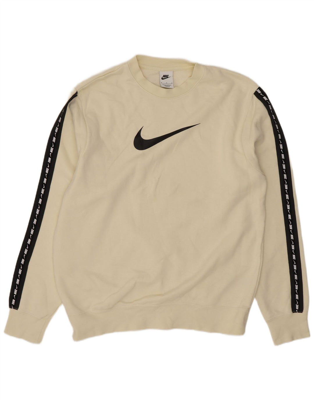 Męska bluza z grafiką Nike, średnia, złamana biel, bawełna z blokami kolorów
