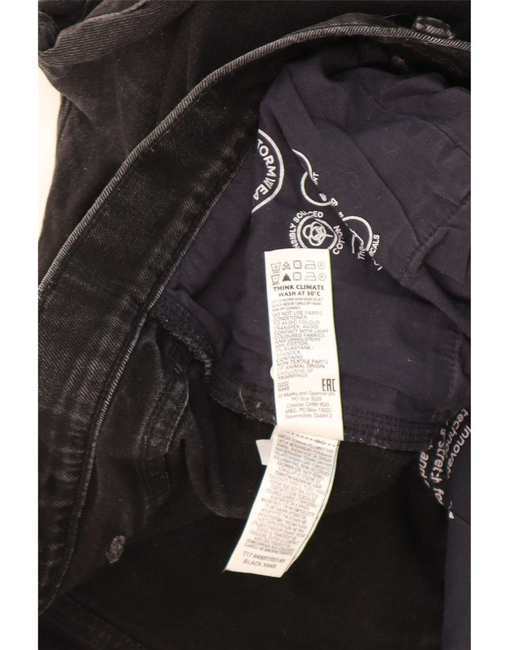 Marks & Spencer Męskie proste dżinsy W42 L27 Czarne bawełniane