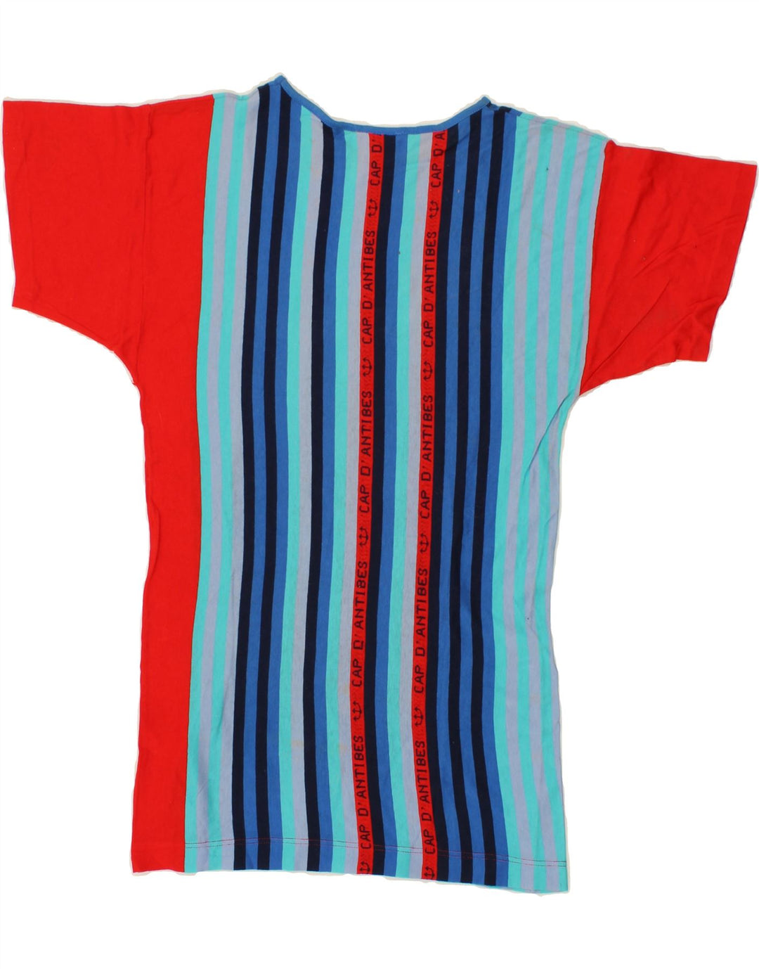 VINTAGE Womens T-Shirt Top UK 14 Large Multicoloured Striped Vintage Vintage and Second-Hand Vintage from Messina Hembry 