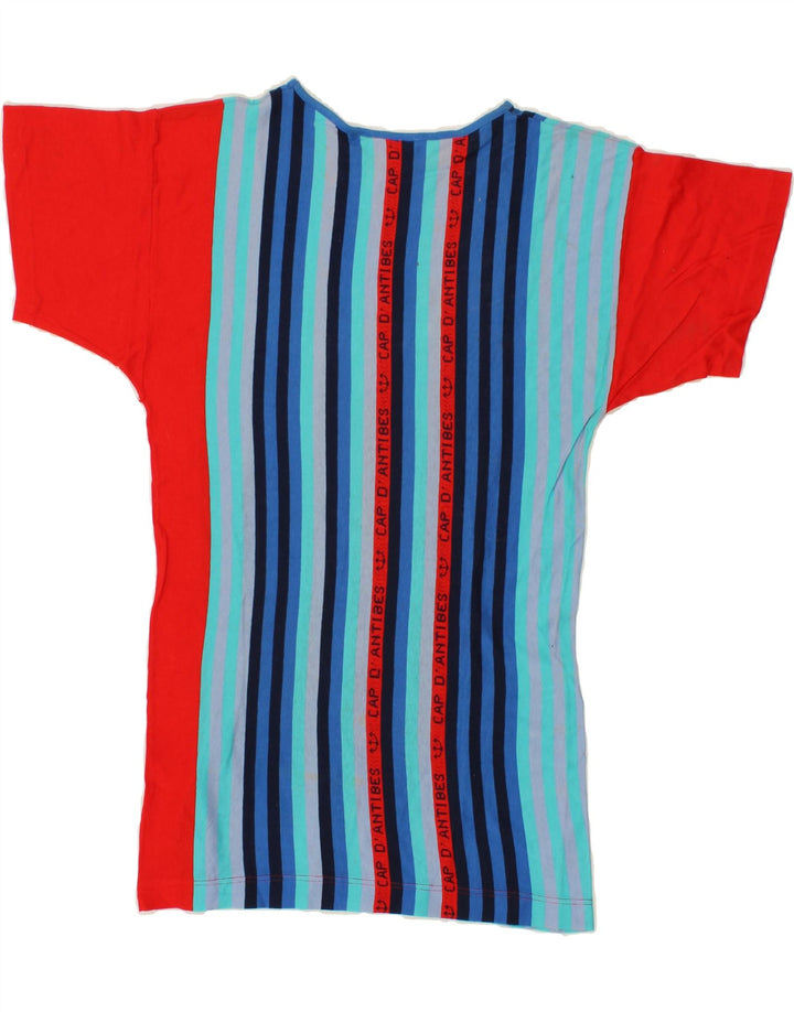 VINTAGE Womens T-Shirt Top UK 14 Large Multicoloured Striped Vintage Vintage and Second-Hand Vintage from Messina Hembry 