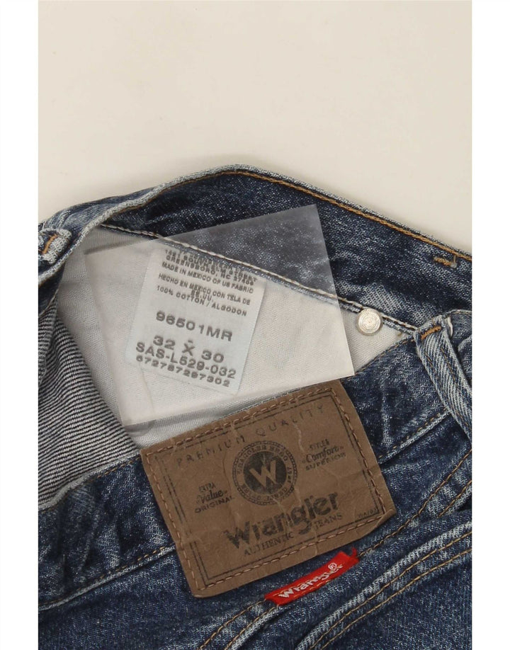 Wrangler Męskie Proste Dżinsy W32 L30 Niebieskie Bawełniane