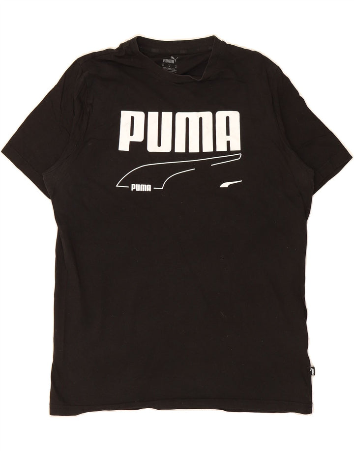 PUMA Mens Graphic T-Shirt Top Medium Black Cotton Vintage Puma and Second-Hand Puma from Messina Hembry 