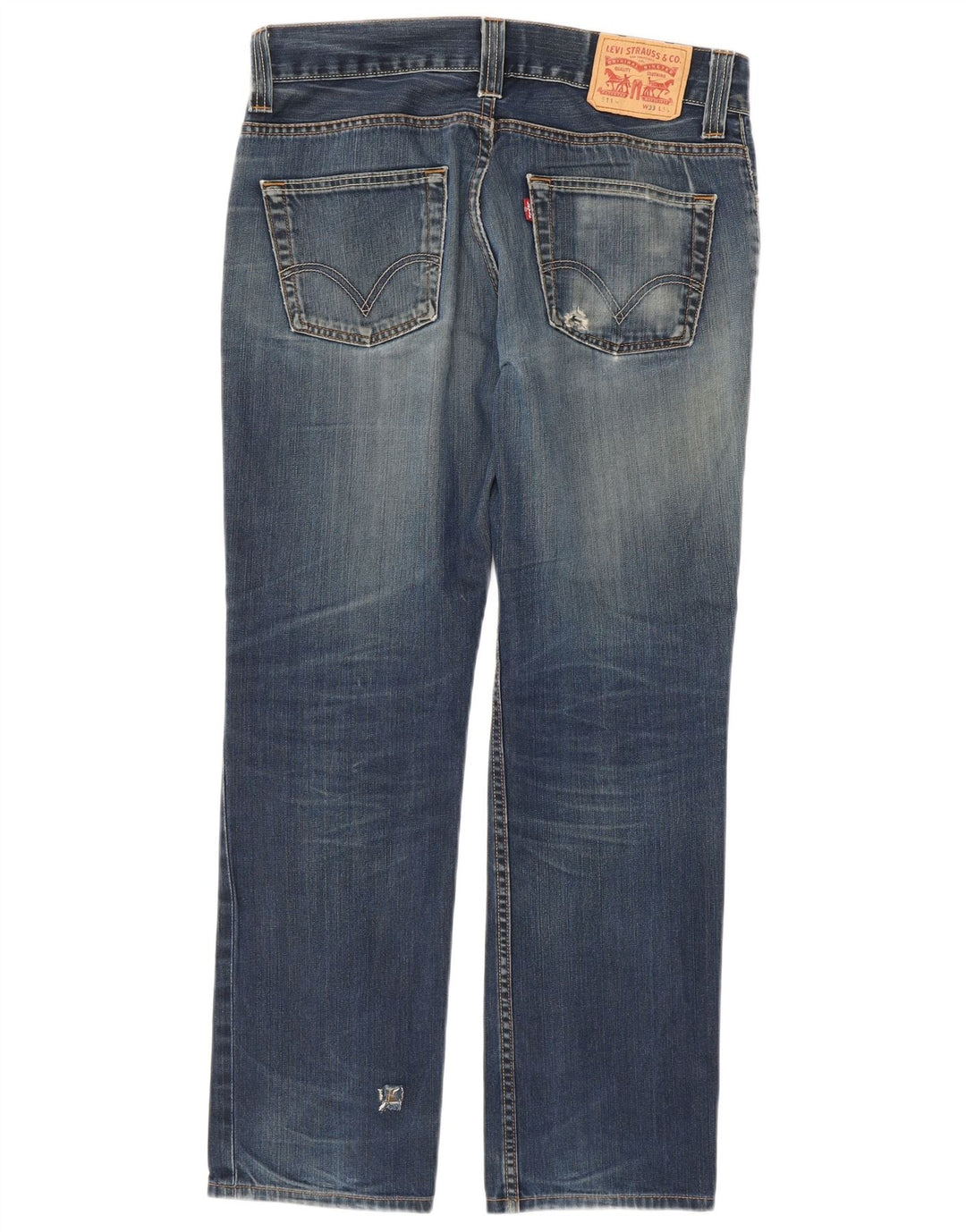 Męskie jeansy Levi's 511 w trudnej sytuacji W33 L29 Niebieska bawełna