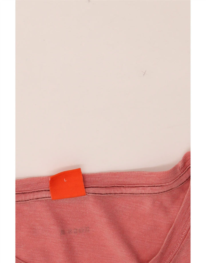 Męski T-shirt z grafiką HUGO BOSS, duży, różowy