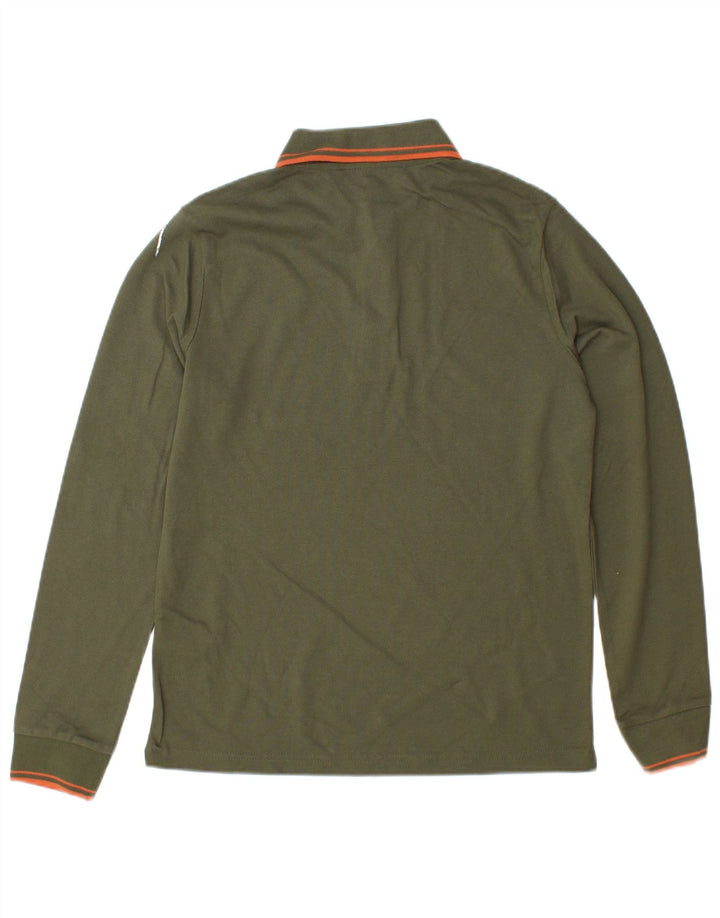 Męska koszulka polo KAPPA z długim rękawem, mała, bawełniana w kolorze khaki