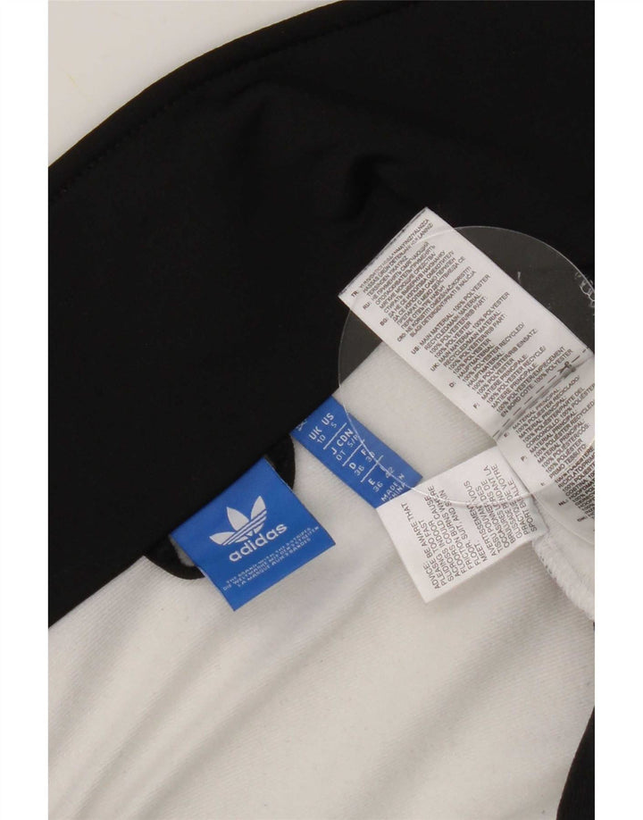 Damska kurtka dresowa Adidas UK 10, mała, czarna, z blokami kolorów, poliester
