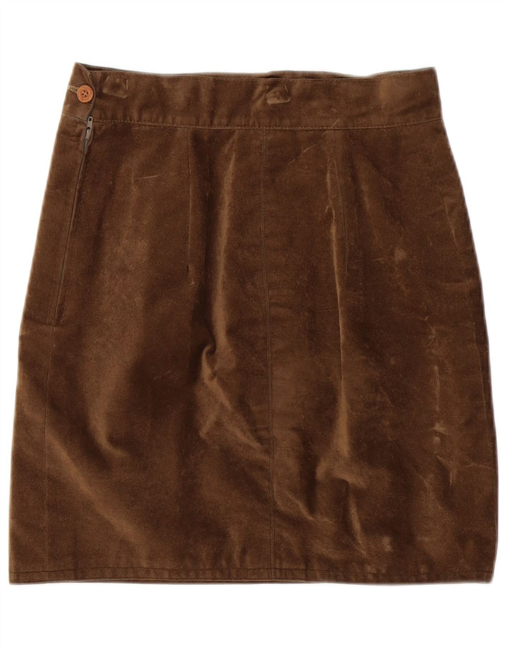 Vintage damska zamszowa spódnica ołówkowa W26 Small Brown