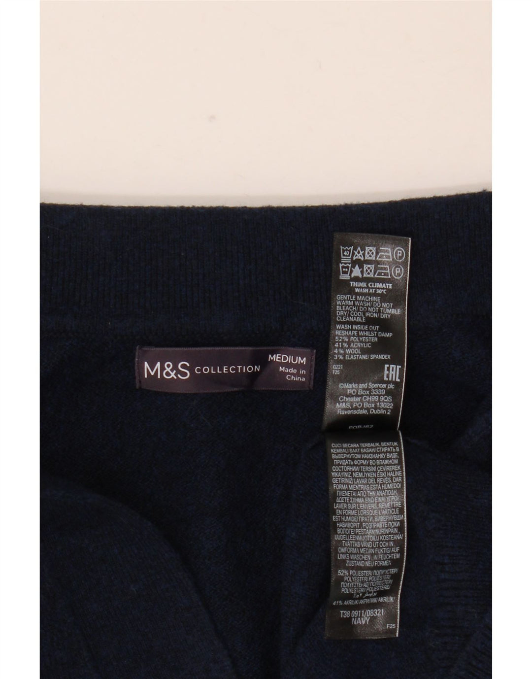 Damski sweter polo Marks & Spencer UK 14, średni granatowy