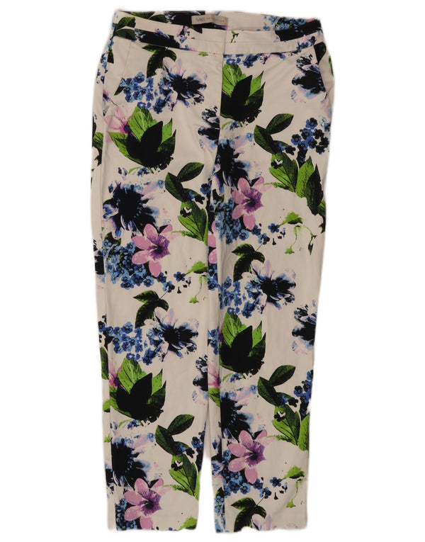 Damskie spodnie Chino Marks & Spencer UK 8 Small W28 L24 Białe kwiaty