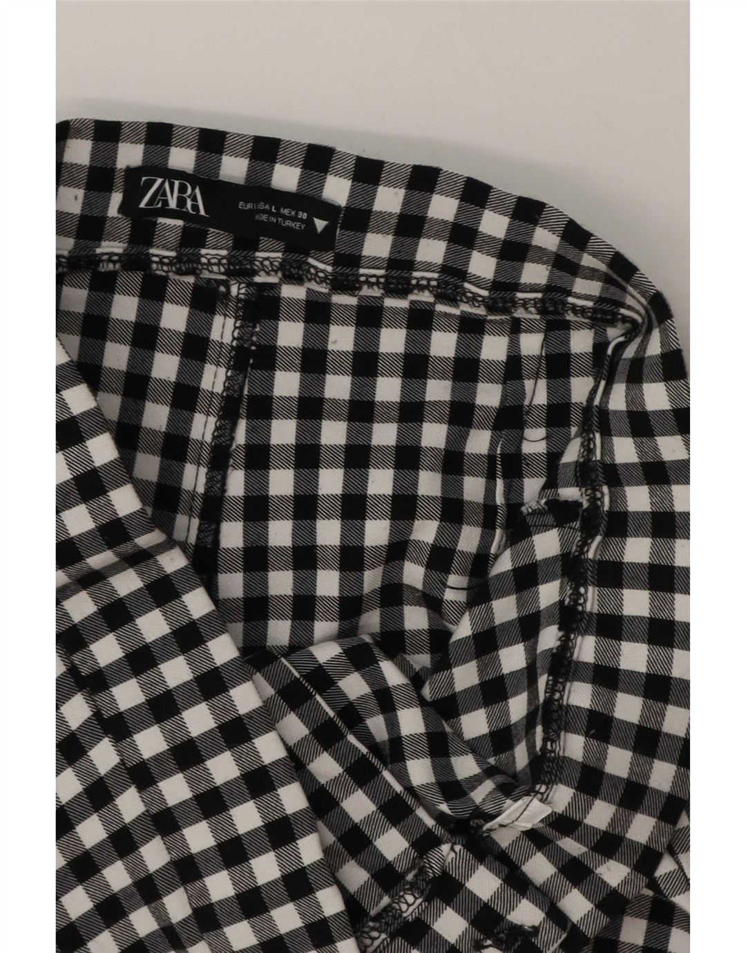 Spodnie damskie Zara Bootcut, duże, duże W30 L27, czarna kratka
