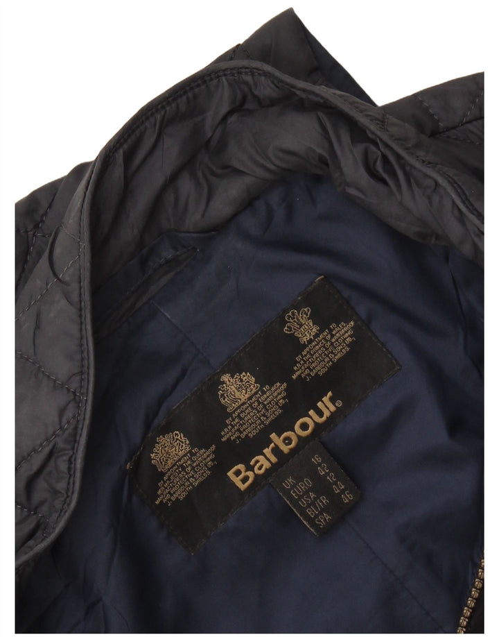 Damska pikowana kurtka BARBOUR UK 16, duża, granatowa