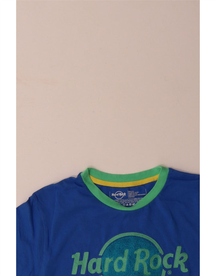 HARD ROCK CAFE Mens Graphic T-Shirt Top Small Blue Cotton