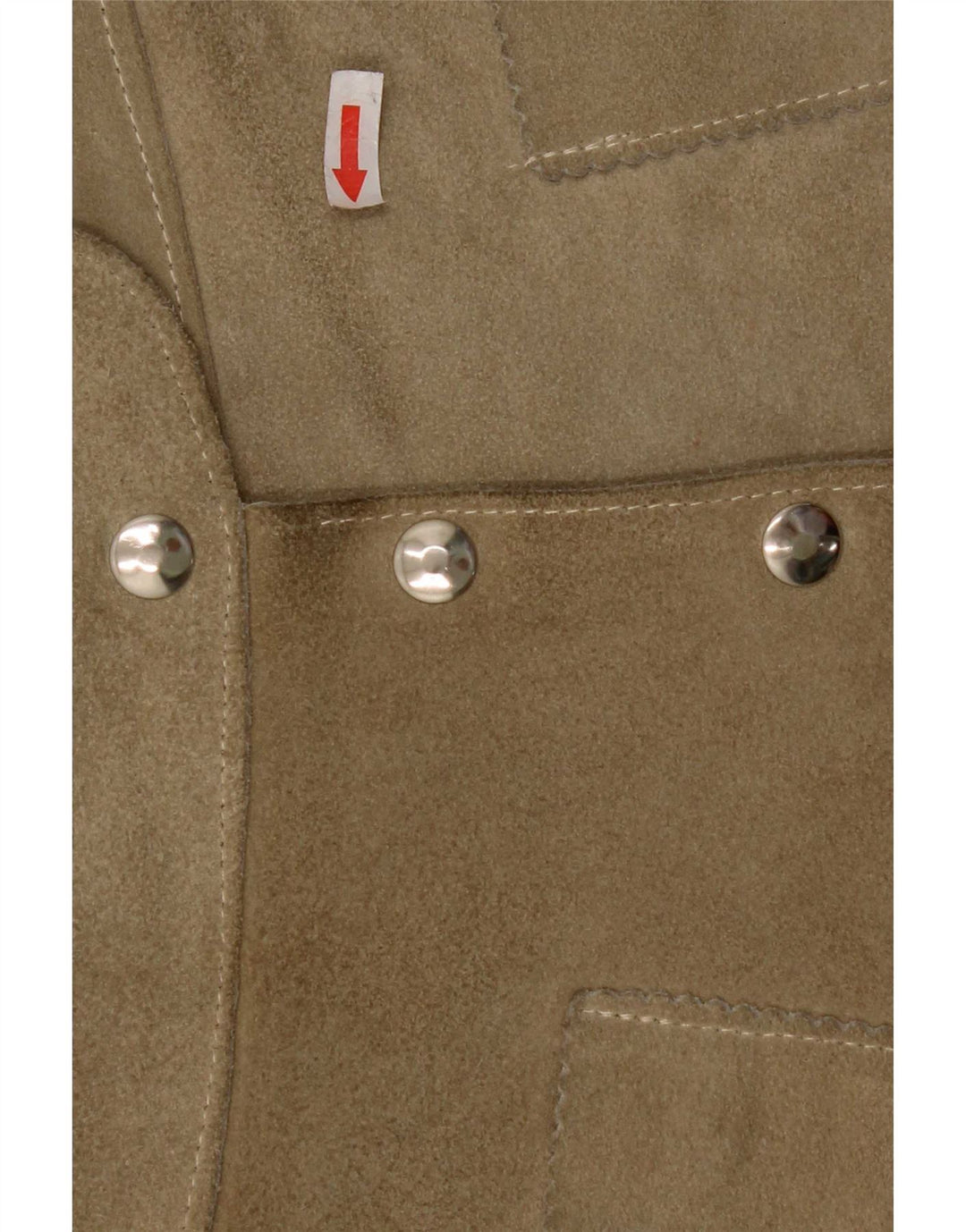 Damska zamszowa spódniczka mini w stylu vintage W28, średnia skóra khaki