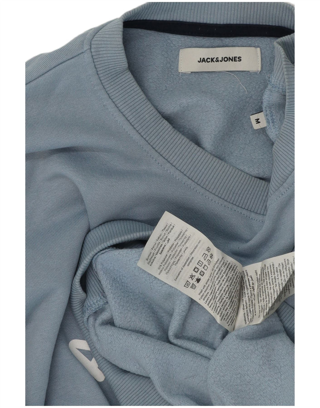 Męska bluza z grafiką Jack & Jones, średnioniebieska, bawełniana