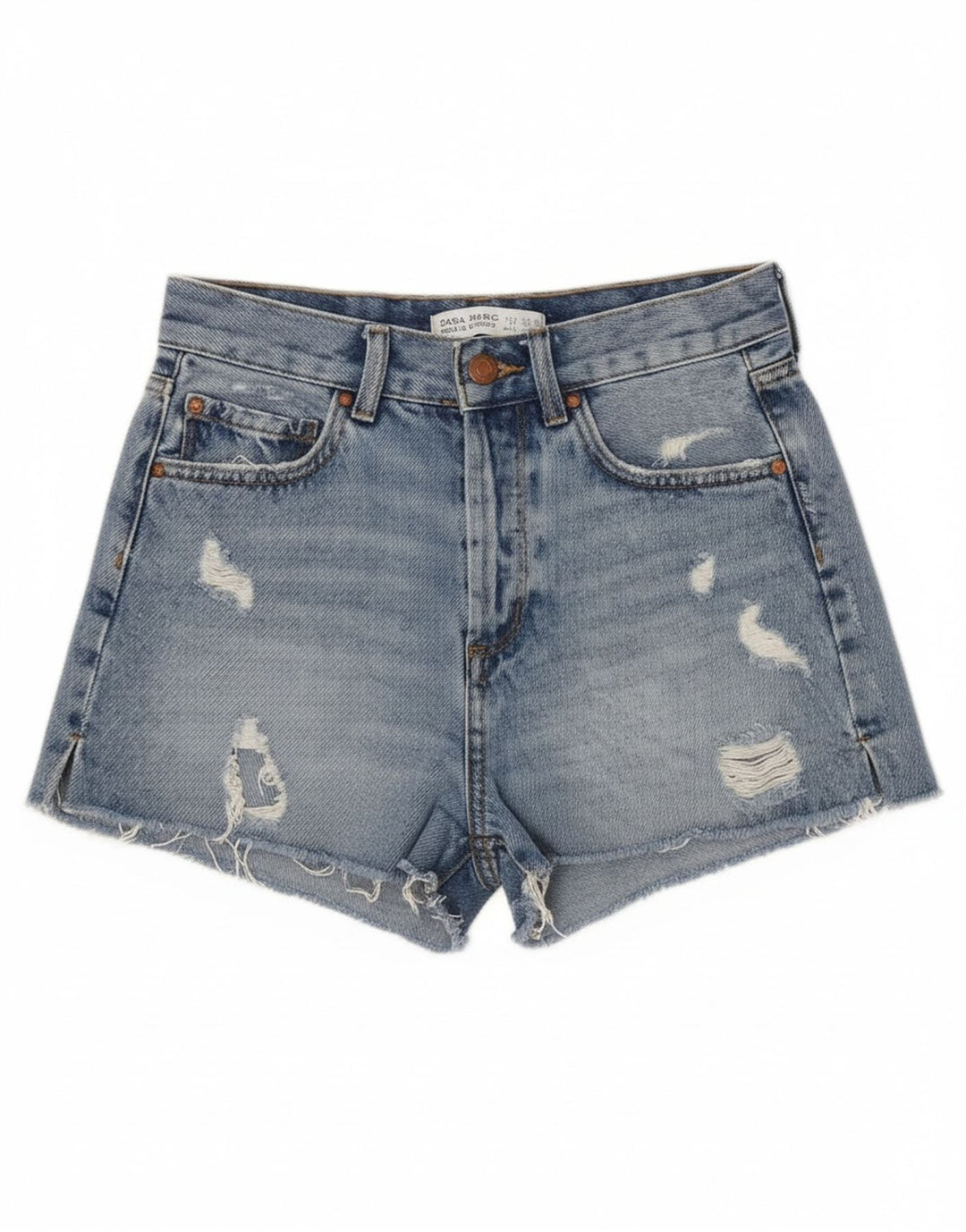 Damskie spodenki jeansowe Zara w trudnej sytuacji EU 34 2XS W24 niebieskie