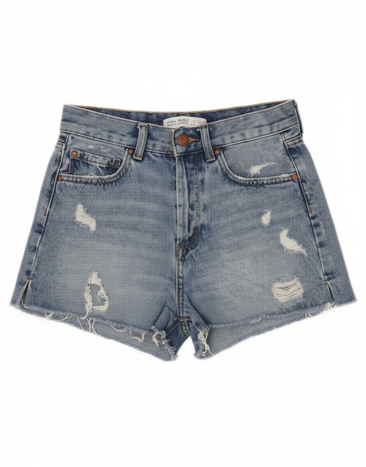 Damskie spodenki jeansowe Zara w trudnej sytuacji EU 34 2XS W24 niebieskie