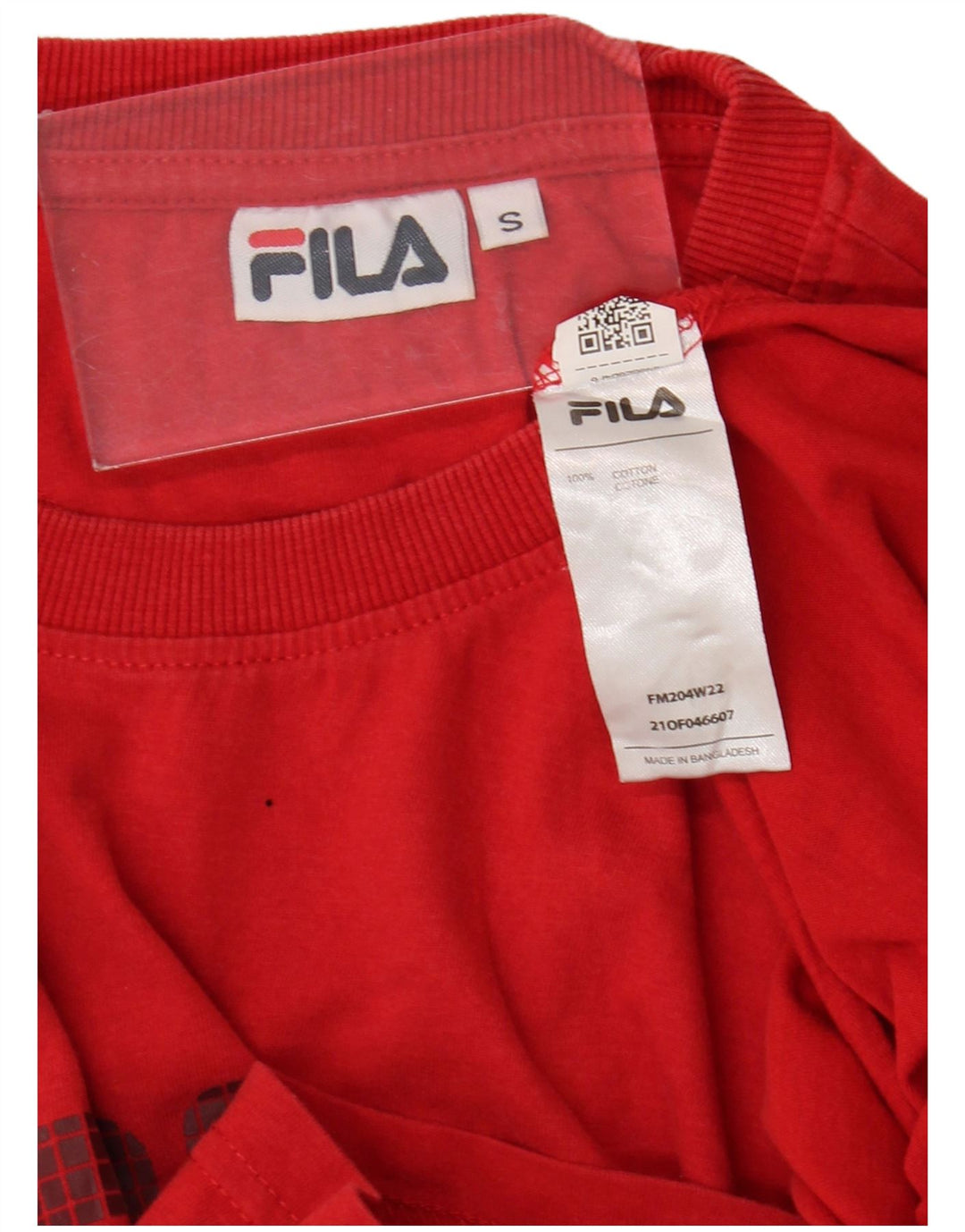 Męski T-shirt z grafiką Fila, mały, czerwony, bawełniany