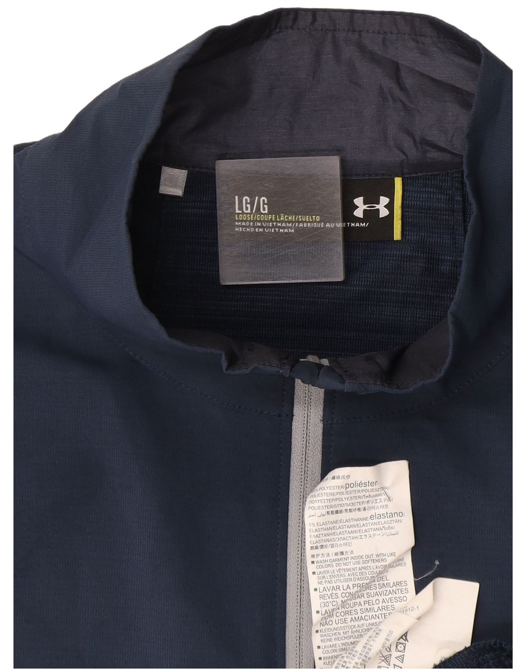 Męska bluza dresowa Under Armour, duża, granatowa, poliestrowa kurtka