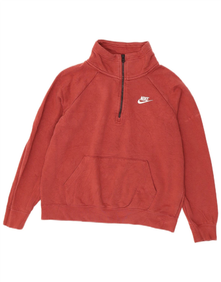 Damski sweter oversize z zamkiem błyskawicznym Nike, UK 10, mały burgund