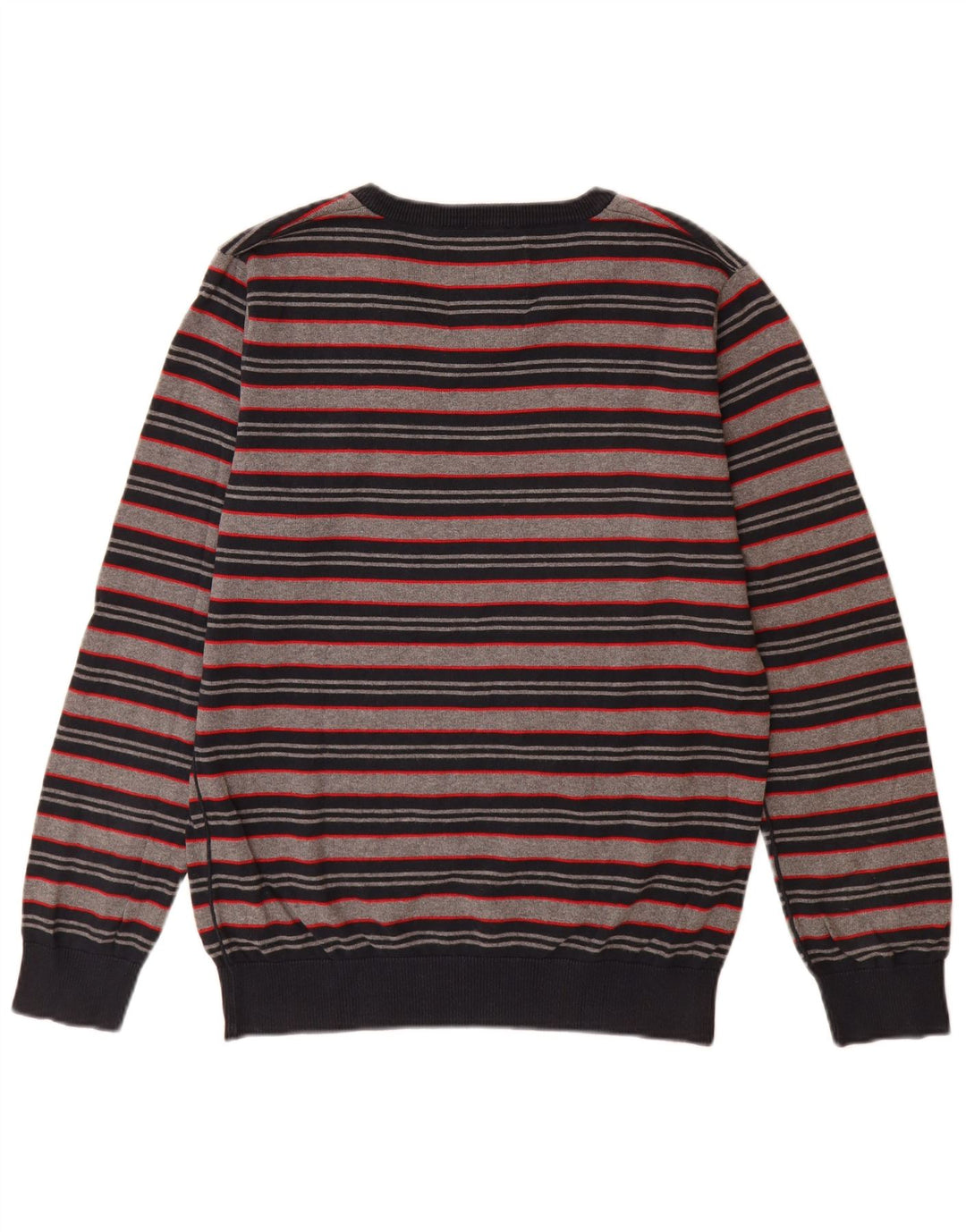 Męski sweter Jack & Jones z dekoltem w kształcie litery V, bawełniany w średnie szare paski