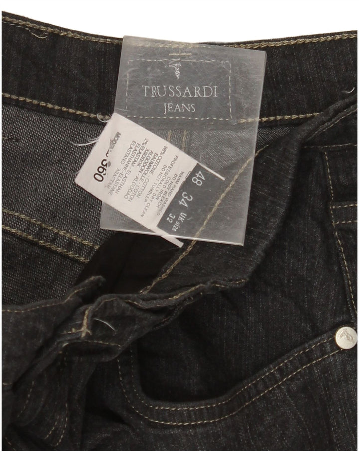 Męskie proste dżinsy TRUSSARDI W32 L30 Czarne bawełniane