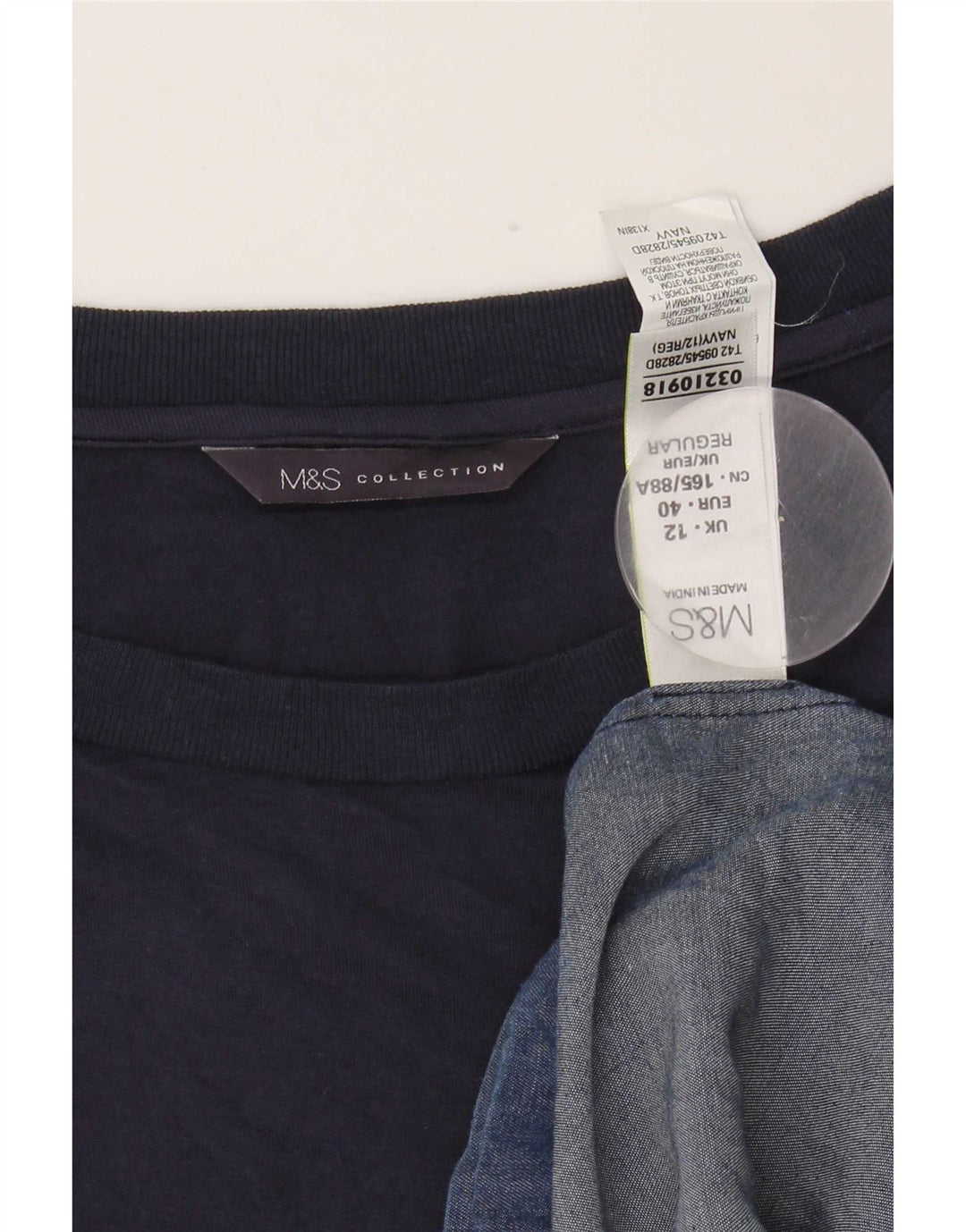 Damska sukienka podstawowa Marks & Spencer UK 12, średni granatowy Lyocell