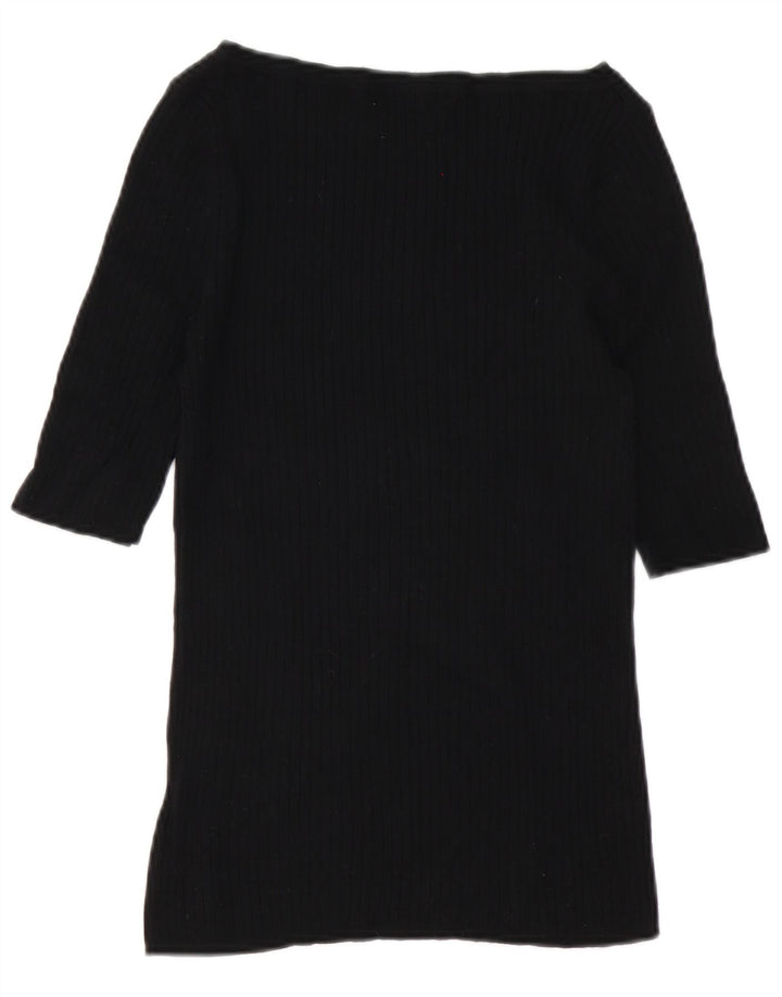 Marks & Spencer Damski sweter z dekoltem w łódkę, UK 10, mały, czarny