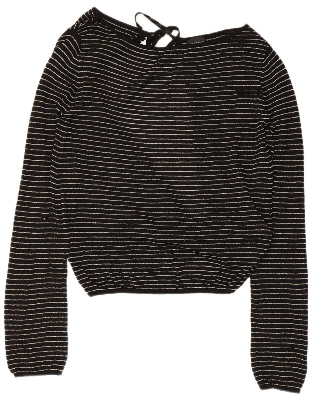 Damska bluzka Calvin Klein Crop Top UK 14, duża, czarna wiskoza w paski